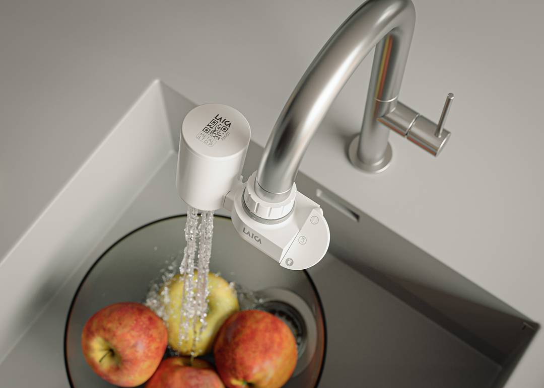 LAICA R60A – filtr na vodovodní baterii HYDROSMART+ Metal Stop, přepínání 3 režimů