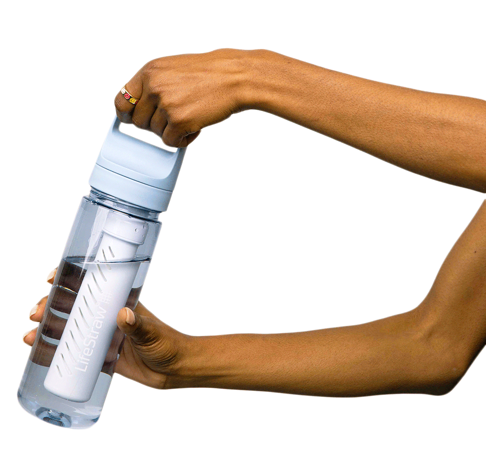 LifeStraw Go 2.0 – filtrační lahev Icelandic Blue v používání