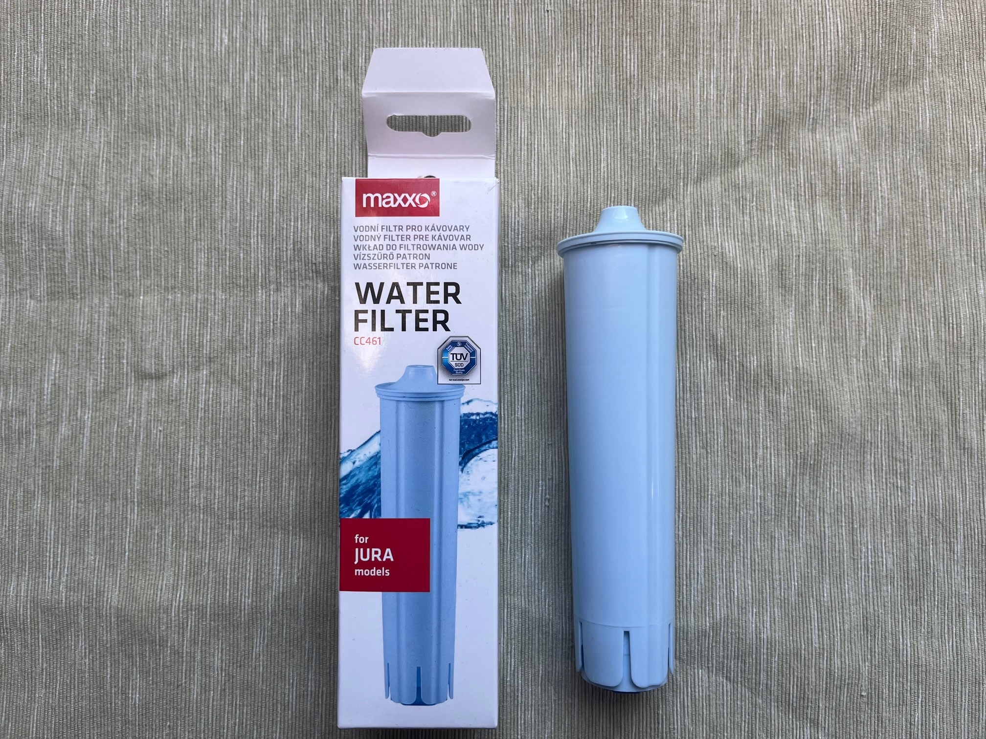 Skutečný stav rozbaleného filtru MAXXO CC461 pro kávovary JURA