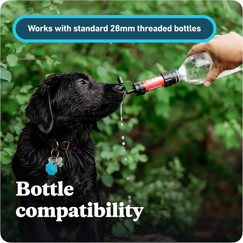 Detail balení Sawyer Single MINI Turquoise obsahující filtr a stříkačku