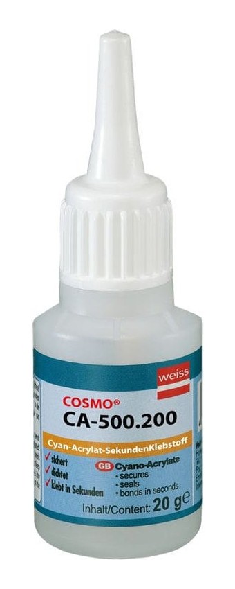 Vteřinové lepidlo COSMO® PLASTIC BONDER CA-500.200 na plast, lahvička 20 g | LepTech s.r.o.