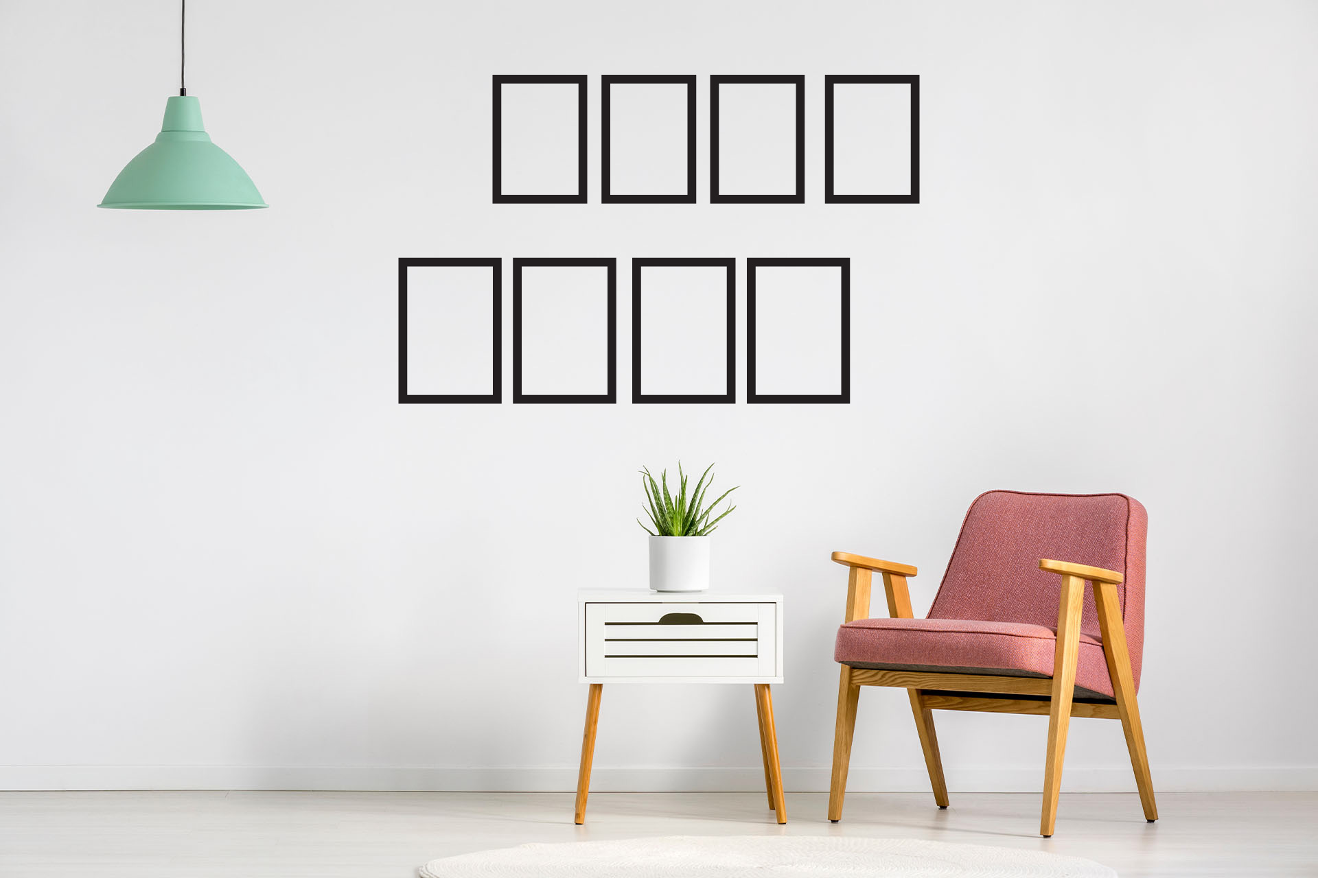 Lepy.sk Samolepka na stenu Rámčeky na fotografie 4ks Farebná varianta: Svetlo oranžová, Velikost rámečků: Pro fotografie 10x15cm