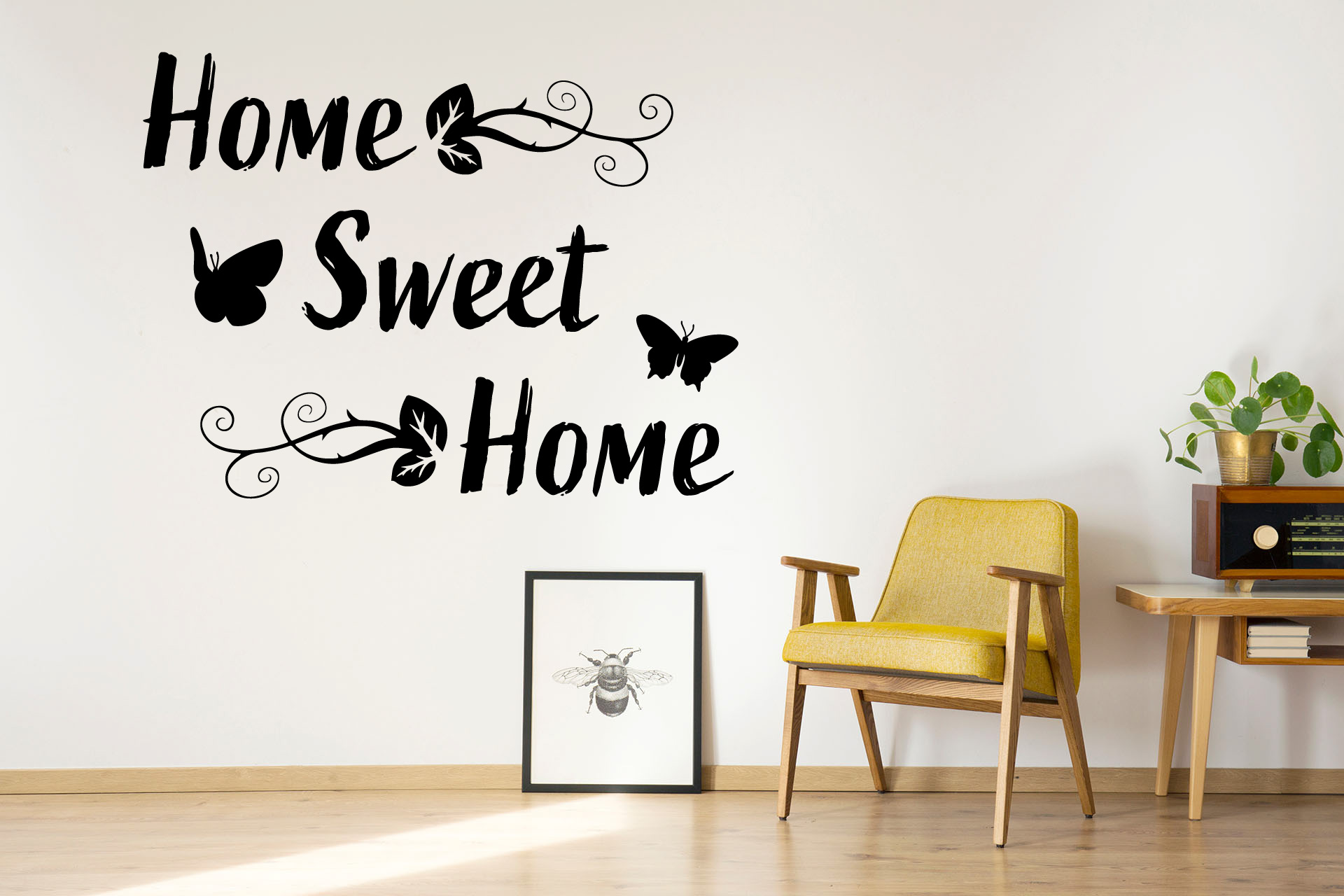 Lepy.cz Samolepka na stenu Sweet Home Velikost (šířka x výška): l20x89cm, Farebná varianta: Tmavo šedivá