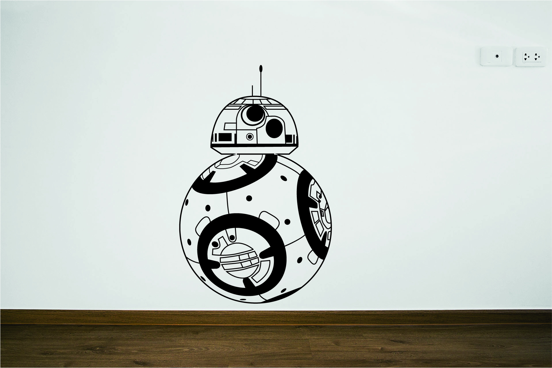 Lepy.sk Samolepka na stenu BB8 Star Wars Velikost (šírka x výška): 45x70cm, Farebná varianta: Biela