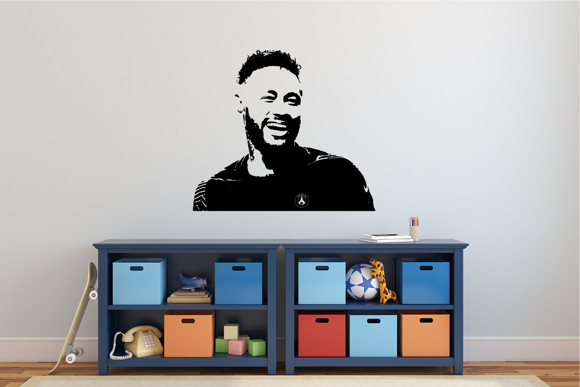 Lepy.sk Samolepka na stenu Neymar Velikost (šírka x výška): l15x101cm, Farebná varianta: Karafiátová růžová