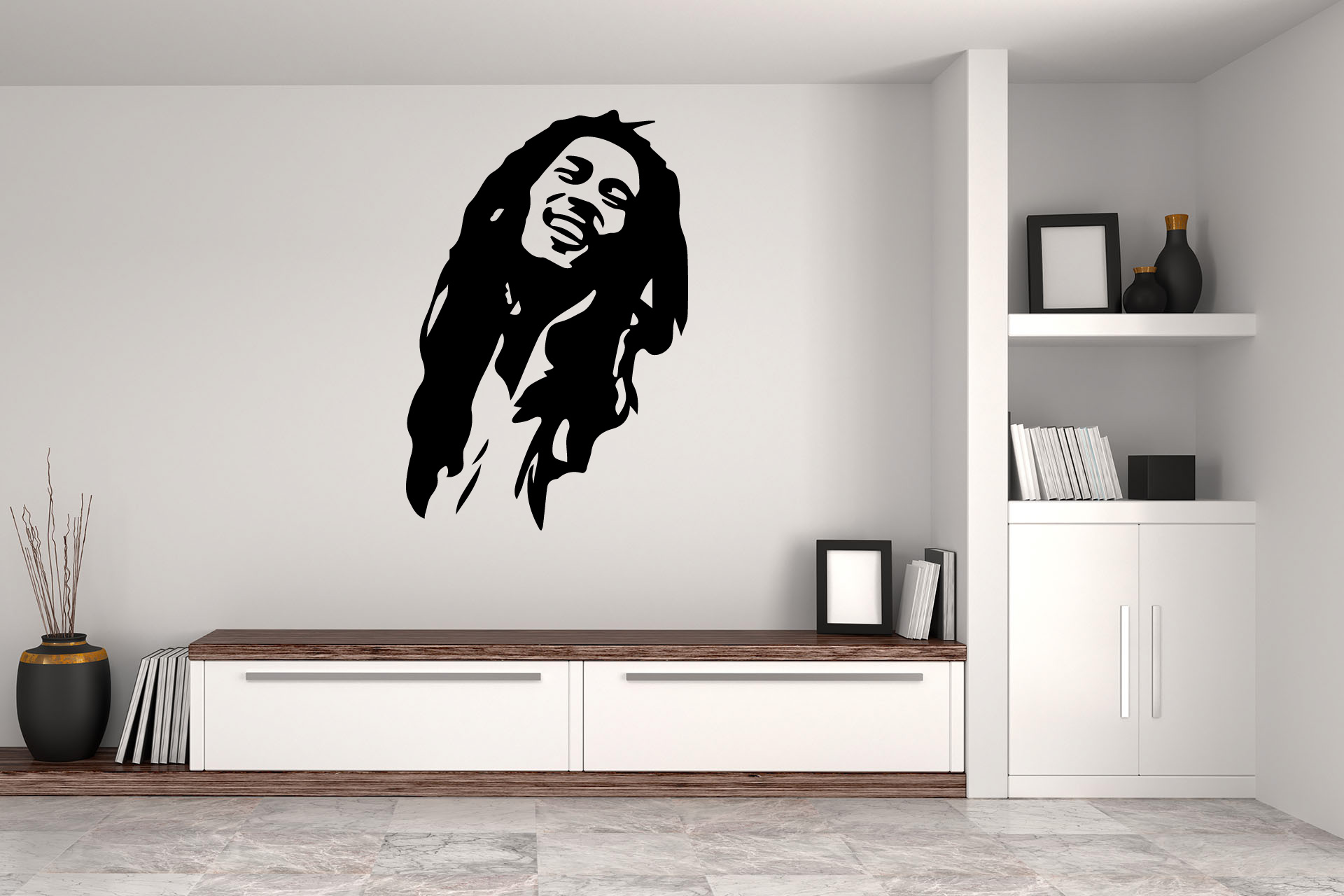 Lepy.cz Samolepka na stenu Bob Marley Velikost (šířka x výška): 80x120cm, Farebná varianta: Jemná růžová