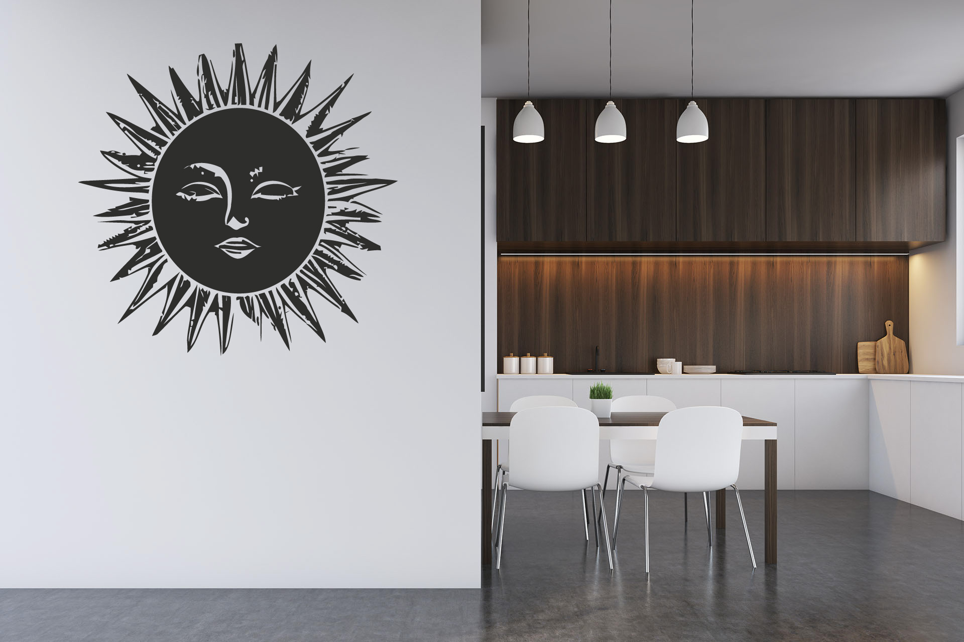 Lepy Samolepka na stenu Slnko Farebná varianta: Pastelová oranžová, Velikost (šírka x výška): 70x70cm
