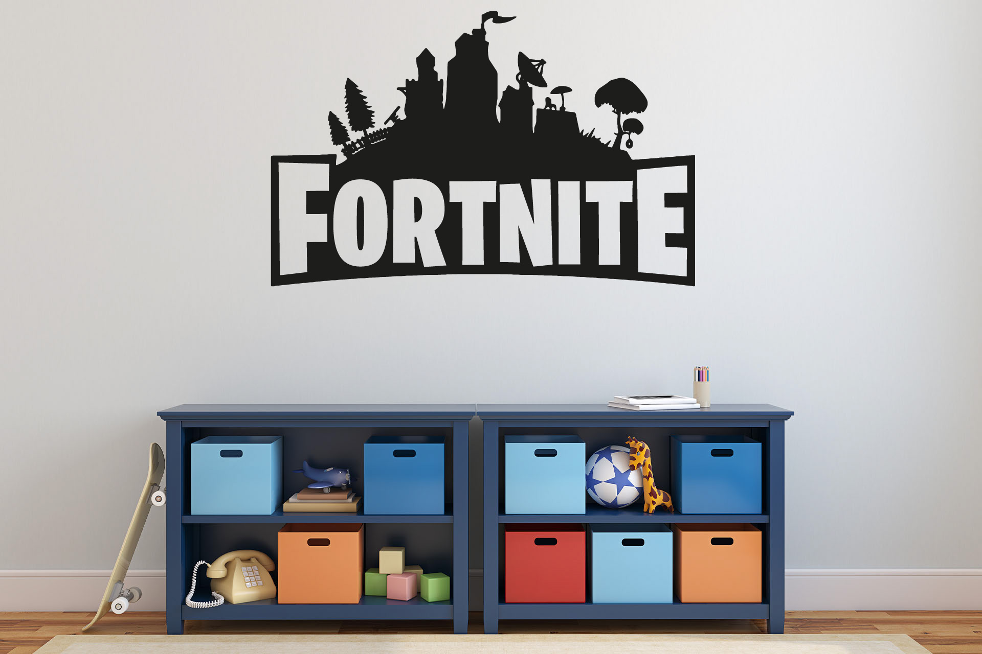 Lepy.sk Samolepka na stenu Fortnite - nápis Velikost (šírka x výška): 75x48cm, Farebná varianta: Karafiátová růžová