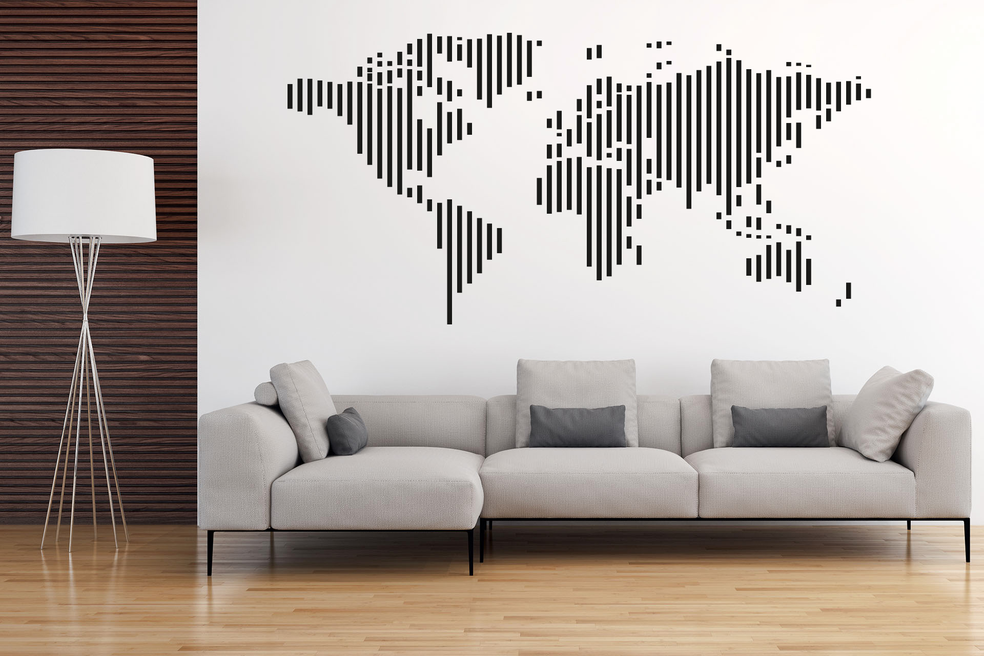 Lepy.sk Samolepka na stenu Mapa sveta - širšie pruhy Velikost (šírka x výška): l98x100cm, Farebná varianta: Mätová zelená