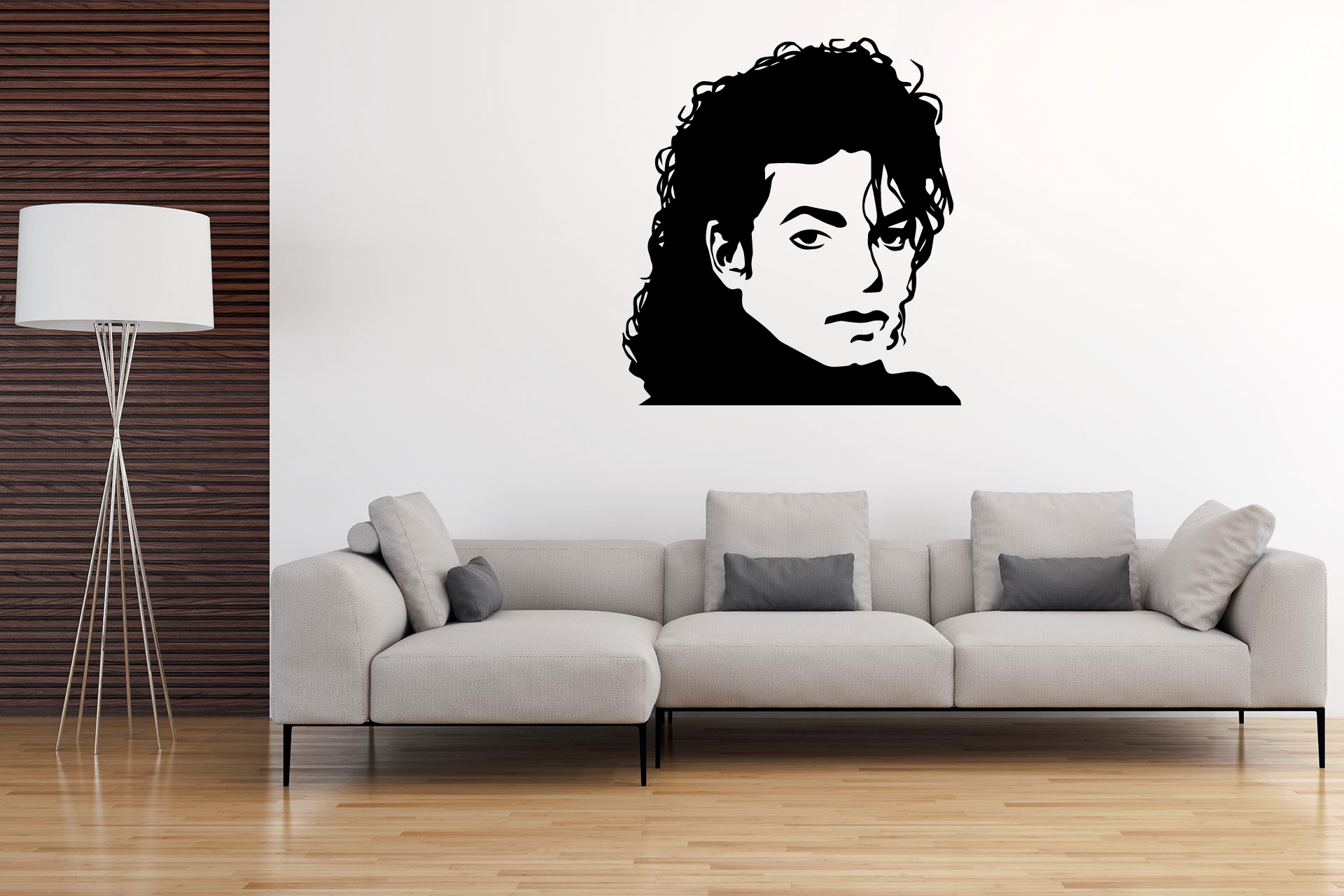 Lepy.cz Samolepka na stenu Michael Jackson Velikost (šířka x výška): 40x43cm, Farebná varianta: Pastelová oranžová