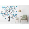 Samolepka na zeď Strom s rámečky (Kombinace barev Nugátová + světle zelená, Velikost kmene (bez listů) 105x109cm, Velikost rámečků Bez rámečků)
