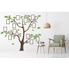Samolepka na zeď Strom s rámečky (Kombinace barev Nugátová + světle zelená, Velikost kmene (bez listů) 105x109cm, Velikost rámečků Bez rámečků)