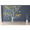 Samolepka na zeď Strom s rámečky (Kombinace barev Nugátová + světle zelená, Velikost kmene (bez listů) 105x109cm, Velikost rámečků Bez rámečků)