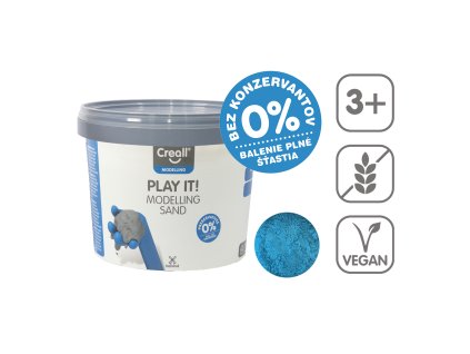 Modelovací piesok Play it!, 750 g, téglik, modrý