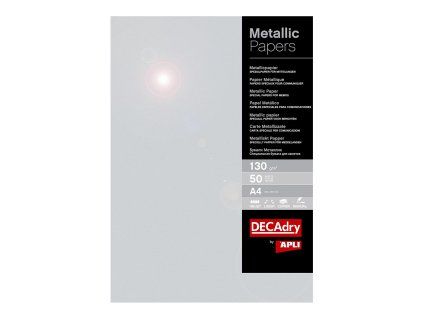 Metálfényű papír, A4, 130 g, ezüst - 50 db