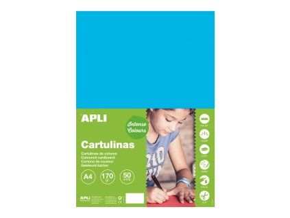 Színes papír, A4, 170 g, középkék - 50 db