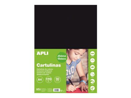 Színes papír, A4, 170 g, fekete - 50 db