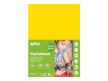 Színes papír, A4, 170 g, sárga - 50 db