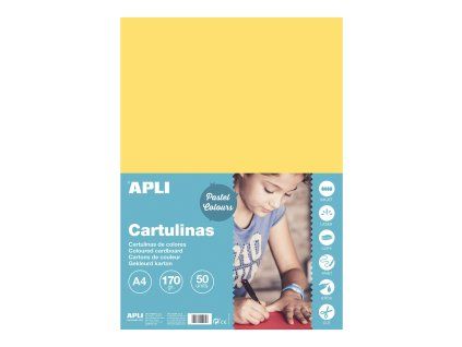 Színes papír, A4, 170 g, világos sárga - 50 db