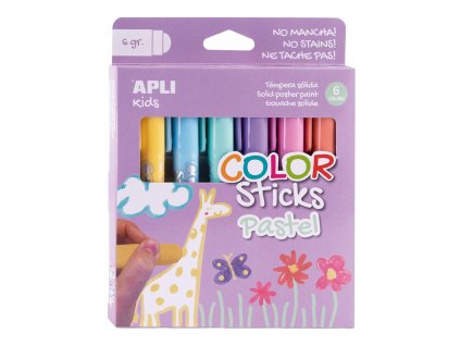 Temperové Farby suché, 6 g, 6 pastelových farieb