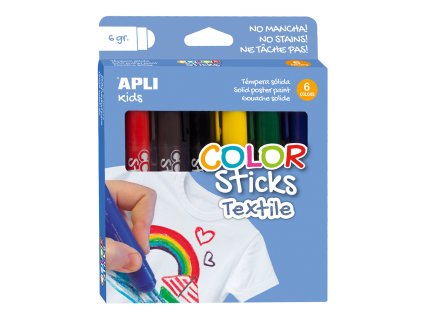 Farby v tyčinke na textil, 6 x 6 g, mix farieb