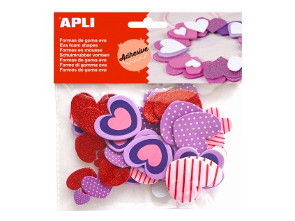 Penovka tvarová – srdcia, samolepiaca, mix druhov