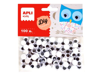 MOVING EYES – oči okrúhle, Ø 10 mm, Samolepiace, čierne