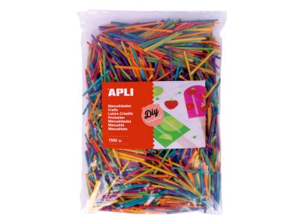 Drevené tyčinky, Jumbo pack, 1500 ks, 50 x 2 mm, mix farieb