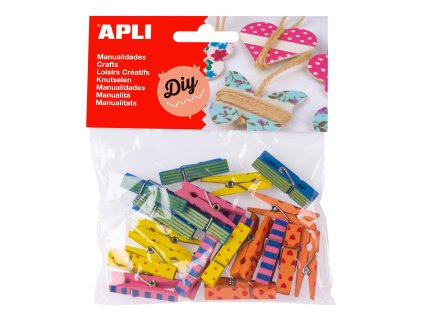 Drevené štipce, 35 × 7 mm, mix farieb