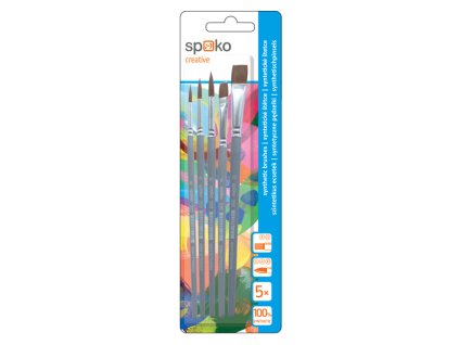 Súprava syntetických štetcov, mix druhov, blister