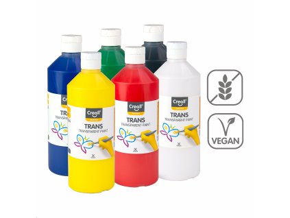 Súprava transparentných farieb Trans, 6 × 500 ml, mix farieb