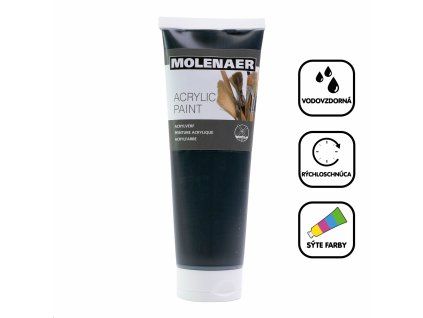 Molenaer akrilfesték, 250 ml, fekete