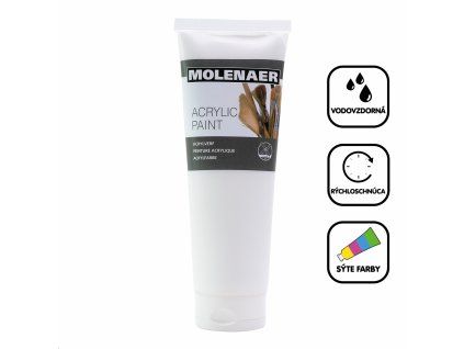 Molenaer akrilfesték, 250 ml, fehér