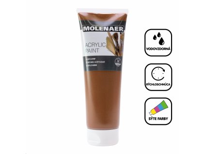 Akrylová Farba Molenaer, 250 ml, hnedá