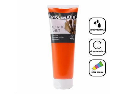 Akrylová Farba Molenaer, 250 ml, oranžová