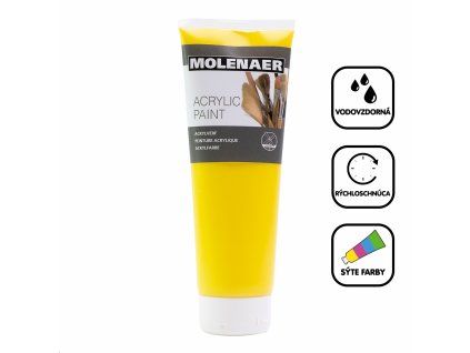 Molenaer akrilfesték, 250 ml, sárga