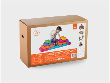 Maxikocky tehličky 33 kusov - pastelové