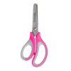 Nožnice detské s mäkkým gumovým gripom, 14 cm, asymetrické, mix farieb