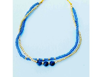 Dvojitý náramek Láska a přátelství Lapis lazuli Inspirováno