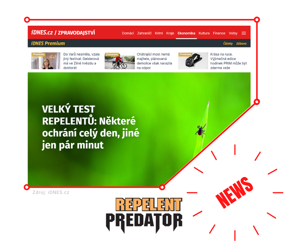 Repelent Predator Aloha se umístil na prvním místě ve velkém testu repelentů iDnes.cz
