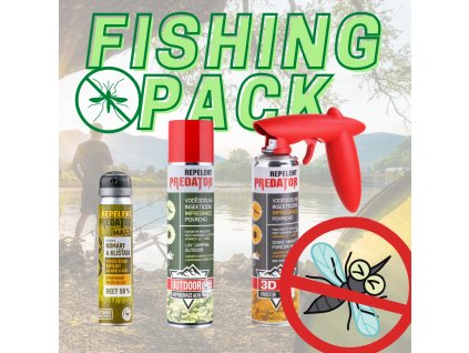 REPELENT PREDATOR FISHING PACK: Top combo proti komárům a klíšťatům + Aplikační pistole pro 3D repelent ZDARMA + DÁREK (vyberte po přidání do košíku, max. 1 dárek na celou objednávku)