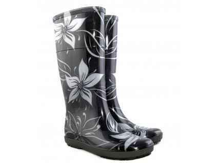 DEMAR Dámské barevné holinky HAWAI LADY EXCLUSIVE 0077 EC bílý květ