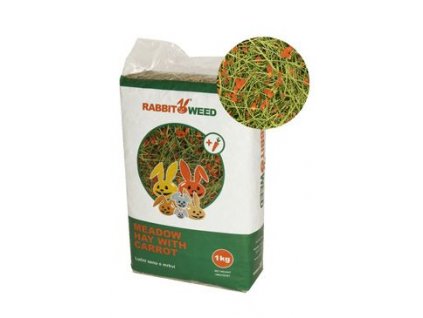 Seno luční s mrkví RabbitWeed 1kg 40 l