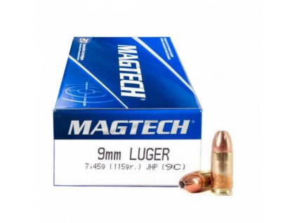 Náboj kulový Magtech, Standard, 9mm Luger, 115GR, (7,5g), JHP