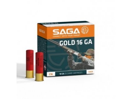 Náboj brokový SAGA, GOLD 16, 16x70mm, brok 3,25mm/ 4, 28g