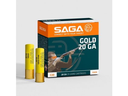 Náboj brokový Saga, C20 Gold, 20-70mm, brok 2, 25mm, 28g