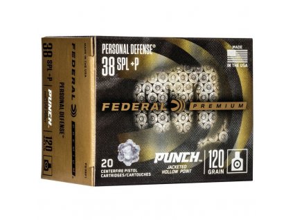 Náboj kulový Federal, Premium Self Defense,.38 Spec.+P, 120GR JHP Punch