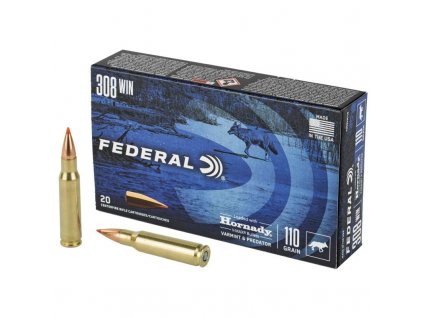 Náboj kulový Federal, Varmint and Predator, .308 Win, 110GR (7,1g), Hornady V-MAX