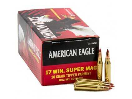 Náboj kulový federal, American Eagle, .17 WSM, 20GR (1,2g), Tipped Varmint