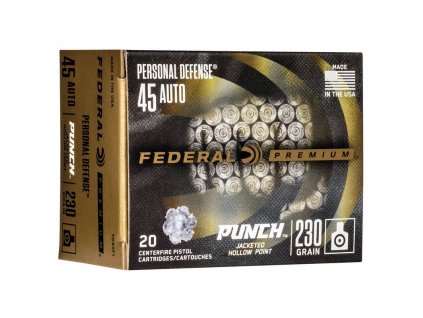Náboj kulový Federal, Personal Defense, .45 ACP, 230GR, JHP Punch